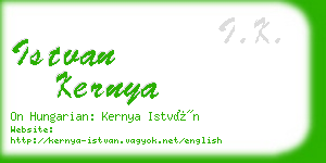 istvan kernya business card